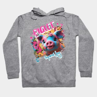 Graffiti-inspired portraiture Piglet Hoodie